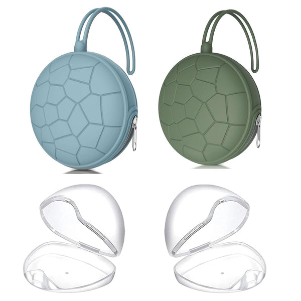 Smlpuame 4 Pack Pacifier Holder Case Set,2 Silicone Portable Pacifier Cover Pouch