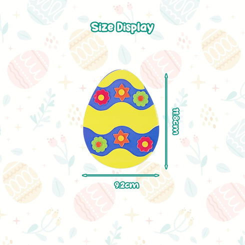 12 Pack Fennoral Easter Egg Craft Kit for Kids Make You Own Egg Foam Stickers Ornament DIY Easter Arts and Crafts