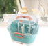 Compact Green Baby Bottle Drying Rack with Cover - Perfect for Home & Travel