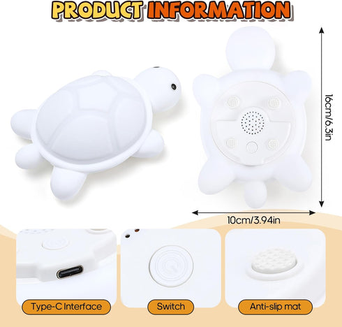 Gusweet 7 Turtle Night Light for Kids, Color Changing & Touch Control, Rechargeable USB Silicone Squishy LED Lamp