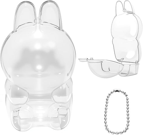LDNMILES Clear Figure Display Case Compatible with LABUBU Have a Seat Plush Toy,