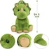 Muiteiur Giant Triceratops Stuffed Animal with 3 Baby Dinosaurs - Green Plush Toy Gift for Kids, 24.5 inch