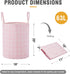 TECHMILLY Large Storage Basket for Girls and Boys, Collapsible Laundry Hamper with Long Handles for Kids Room