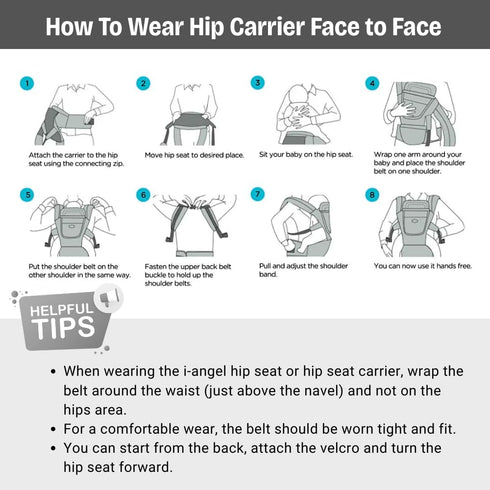 6 1 744 lbs in Hip Carrier for Baby - Easy to Wear Ergonomic Front Facing Baby Carrier with Hip Seat for - Baby Harness