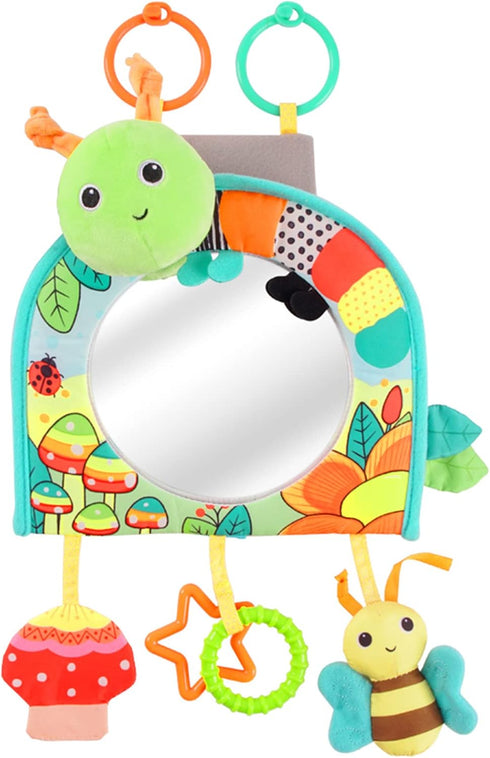 Koty Infant Car Seat Toy - Kick and Play Activity Center with Mirror, Teether, Crinkle Paper, Fun Travel Baby Toy for