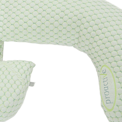 Pongnas U Shaped Maternity Support Pillow with Detachable Cushion & Zipper Cover for Neck and BackSoft Green Pregnancy