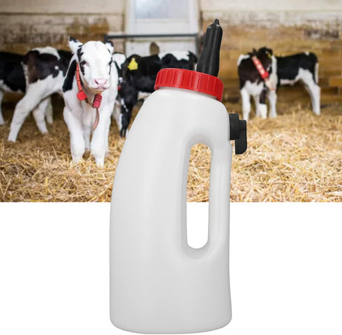 Jiawu 4L Calf Bottle, Calf Milk Feeding Bottle Nursing Bottle Calf Milk Feeder Bottle Farm Equipment with Handle