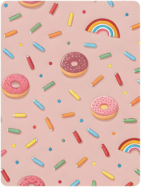 CZXW 52" 28" Donuts and Sprinkles Crib Sheets Fitted x Natural Cotton Soft & Breathable for Baby Crib Mattress