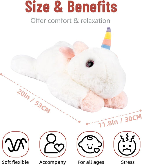 NiuniuDaddy 20" Unicorn Weighted Stuffed Animal Plush Toy, Large Pillowfort Body Pillow for Kids and Adults