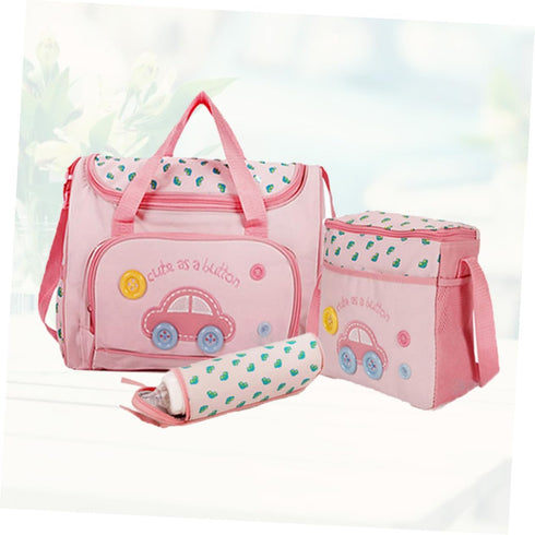 Set Mummy Large Capacity Diaper Bag with Changing Pad Shoulder Strap and Stylish Design for Moms The Car Pattern Bag