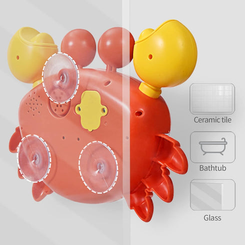Deejoy Crab Bubble Bath Maker, Blows Bubbles and Plays 12 Children’s Songs, Bath Bubble Machine for Kids (Red)