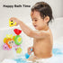 G-WACK Bath Toys for Toddlers Age 1-3, Durable Interactive Water Toys with Strong Suction Cups - Pink Monkey Caterpillar