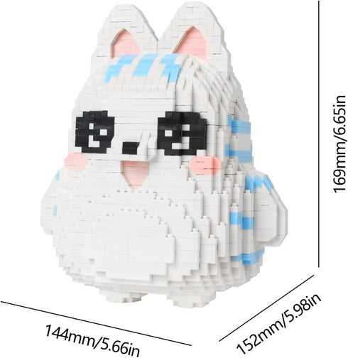 Larcele Animal Series Micro Building Blocks Animal Set - DIY Mini 3D Toy Bricks, 1682 Pieces KLJM-07 (Fox Cat)