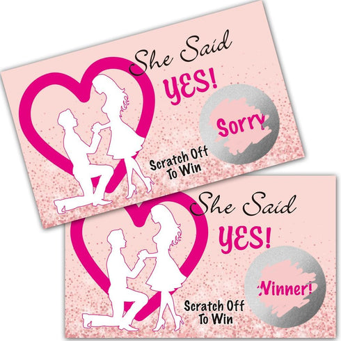 50 Pack She Said Yes Scratch Off Game, Engagement Proposal Cards for Couples, Bachelorette Party Ideas, Bridal Shower