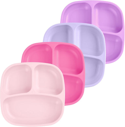 Re-Play Toddler Plates with Dividers - Deep-Walled 3 Compartments Divided Plates for