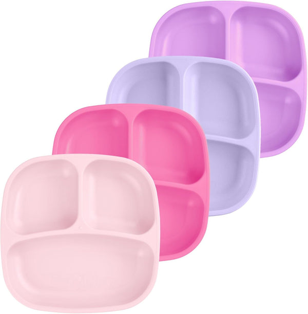 Re-Play Toddler Plates with Dividers - Deep-Walled 3 Compartments Divided Plates for