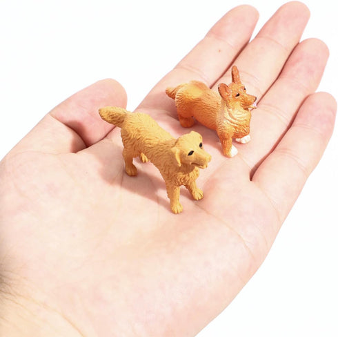 ONEST 13 Pieces Mini Dog Figurines Playset Hand Painted Tiny Dogs Realistic Detailed Plastic Puppy Figures Toys for Kids Adults