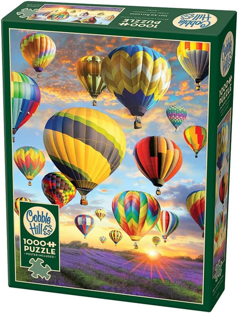 Cobble Hill 1000 Piece Puzzle, Hot Air Balloons, Sample Poster Included