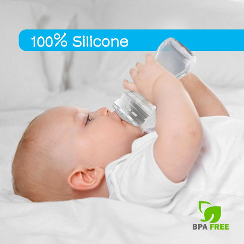 LSAUVWN 4Pcs 6m+, Sippy Spouts Nipples Compatible with Natural Start Anti-Colic Bottles & C to Bottles, Soft Silicone