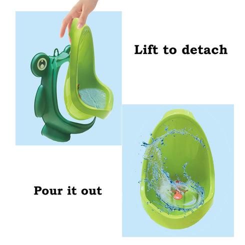 Cmaqpw Frog Pee Training with Brush and Hooks, Green Cute Potty Training Urinal,Potty Training Toilet for Boys Kids