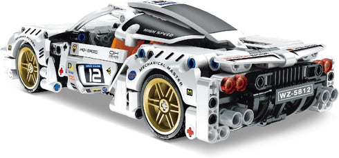 STEM Car Toy Building Gift for Age 6+ - 437 Pcs Pull-Back Super Car Building Block Take Apart Toy