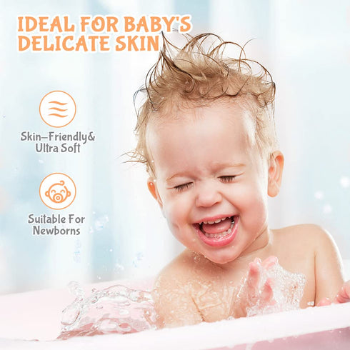 50-Pack, 7x9 Inch Orighty Baby Washcloths Microfiber Coral Fleece Baby Face Towels, Soft and Absorbent Wash Cloths