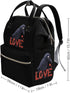 SONGTING Backpack Mommy Daypack Black Crow Love Diaper Bag Travel Waterproof Bag Nappy