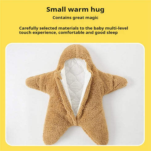 Generic Baby Starfish Onesie, Thick Fleece Wearable Starfish Baby Onesie, Newborn Starfish Swaddle Bag
