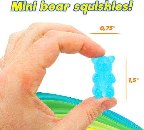 Gummi (6 Pack, 6 4530-6s JA-RU Mini Bears Pencil Toppers for Kids Bears Each) Mochi Squishy Toys. Stress Relief Fidget