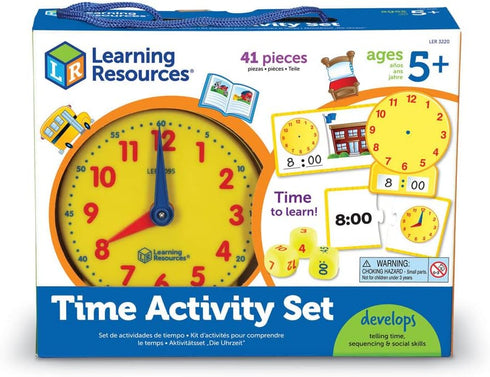 Learning Resources Time Activity Set - 41 Pieces, Montessori Clock for Teaching Time, Ages 5+