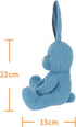 Apricot Lamb Toys Plush Jewelry - 8.7 Inch Blue Velvet Bunny Rabbit Stuffed Animal, Soft Cuddly Gift for Kids