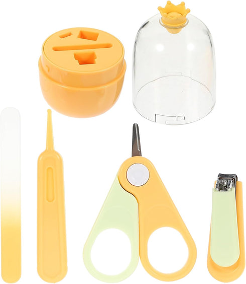 Nail Clippers Kit Grooming Set Newborn Manicure Tools 4pcs Yellow Nail Care