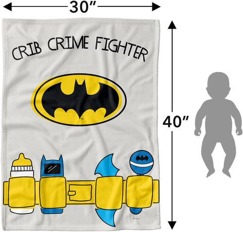 LOGOVISION Batman Lightweight Baby Blanket - 30"X40", Crib Crime Fighter Design for Infants Girls & Boys