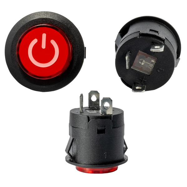 2pcs WEELYE 6V 12V Bumper Cars Push Button Red Circle Power Start Switch for Kids Electric Ride-On Car Parts