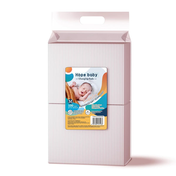 JUS COOL Baby Disposable Changing Pads, 18x 24(100 Count) Underpads Portable Diaper