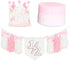 1/2 Birthday High Chair Banner, Half-Year Crown Hat, 6 Months Party Decorations,