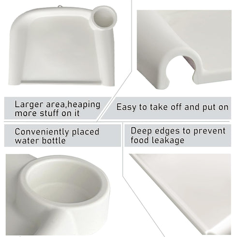 Baby Dining Tray Competible with Inglesina Fast Table Chair Silicone Baby Feeding Tray for Clip-On Fast Table Chair Dishwasher Safe BPA Free Silicone Removable Dining Tray Accessory -White