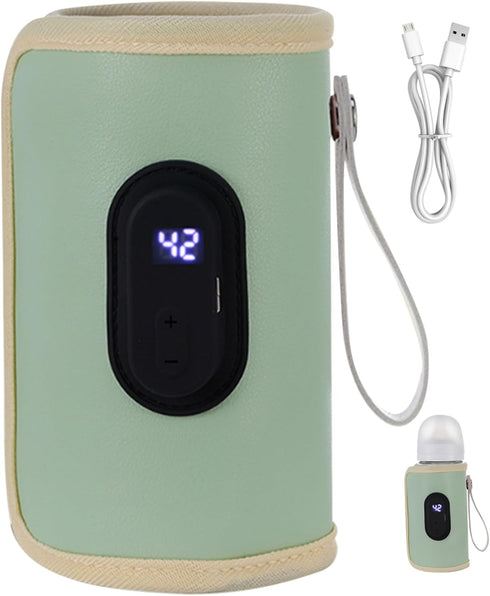 BEAHING Portable Bottle Warmer, Baby Bottle Warmer Travel Bottle Warmer Temperature Adjustable USB
