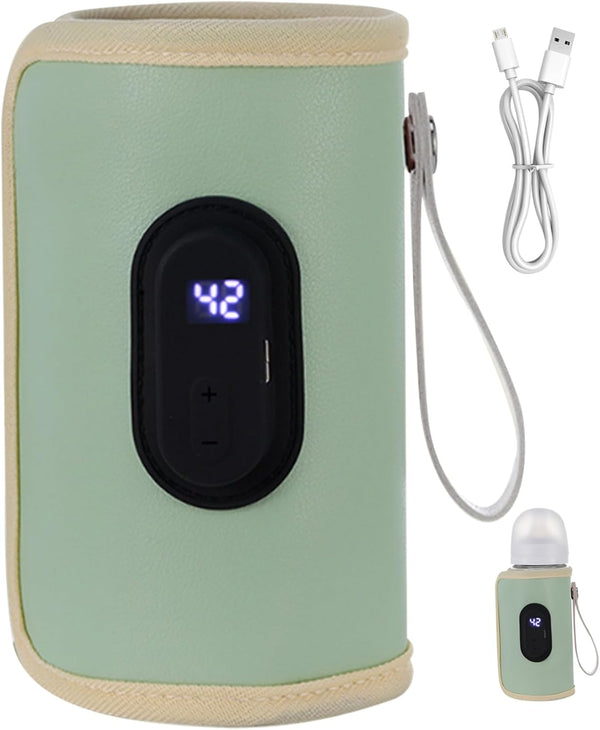 BEAHING Portable Bottle Warmer, Baby Bottle Warmer Travel Bottle Warmer Temperature Adjustable USB