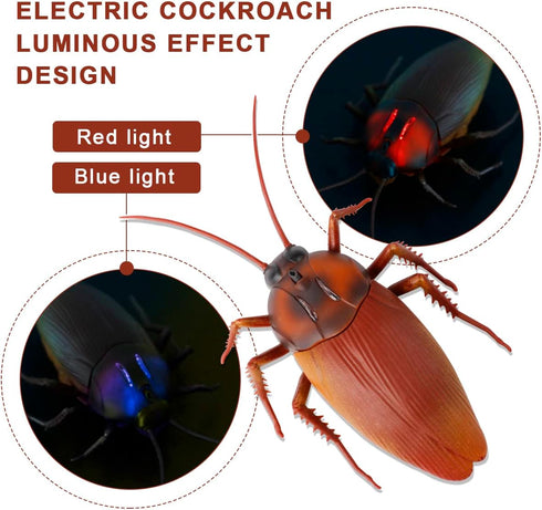 Induction Cockroach Toy for Kids, Smart Sensing Realistic Giant Cockroach Model, Automatic Moving Interactive Fake