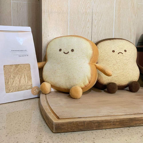 VHYHCY Cute Toast Bread Plush Pillow - Golden Food Toy