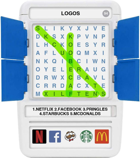 100 PICS Word Search Travel Game - 100 Puzzles with Picture Clues, 50 Wipe Clean Cards, Activity Gift for Kids and