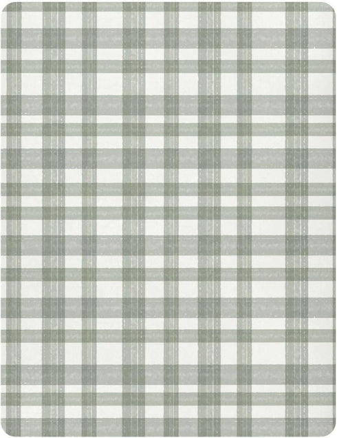 Vdsrup 39 27 5In Crib Sheets for Boys Girl Green Plaid Neutral Mini Crib Mattress Sheets Fitted, Watercolor Toddler
