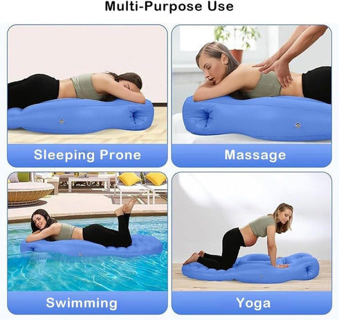 Inflatable Full Body Pregnancy Pillow with Belly Hole for Comfort, Maternity Airbed for Sleeping and Prone Support
