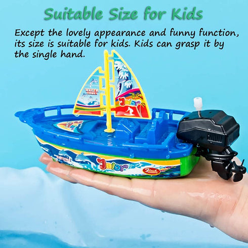 Miracland Wind-Up Speed Boat Toy for Kids - Fun Bath & Pool Activity