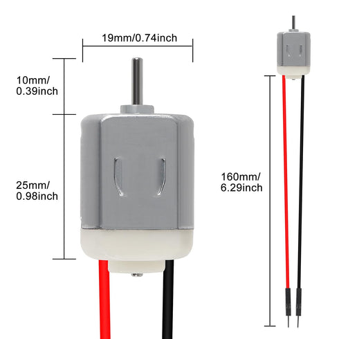 12 Pack Type 130 Miniature DC Motors 1.5V-6V with Male Dupont Jumper Wire for Arduino DIY Projects