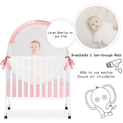 L RUNNZER Pack Pack (39.6" 27.6" 49.2" N Play Tent, Baby Mini Crib Tent to Keep Baby in, Crib Net for and Play, Mini