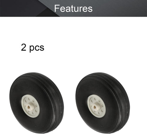 Fielect 2.25 inch RC Model Airplane Super Light Sponge Tire and Wheel Sets, 2 Pcs