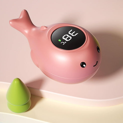 Cute Whale Design Electric Baby Bath Temperature Display Suitable for Newborns Portable and ABS Material, Cartoon
