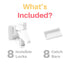 Inaya Cabinet Locks Baby Proofing - Child Safety Drawer Locks with 3M Adhesive, Easy Installation (8 Pack)